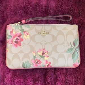 Coach Signature Canvas Floral print clutch/wristlet
